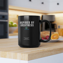 Load image into Gallery viewer, INSPIRED BY GREATNESS Black Mug, 15oz