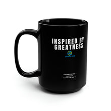 Load image into Gallery viewer, INSPIRED BY GREATNESS Black Mug, 15oz