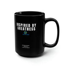 Load image into Gallery viewer, INSPIRED BY GREATNESS Black Mug, 15oz