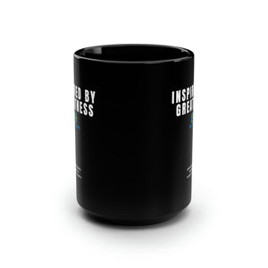 INSPIRED BY GREATNESS Black Mug, 15oz